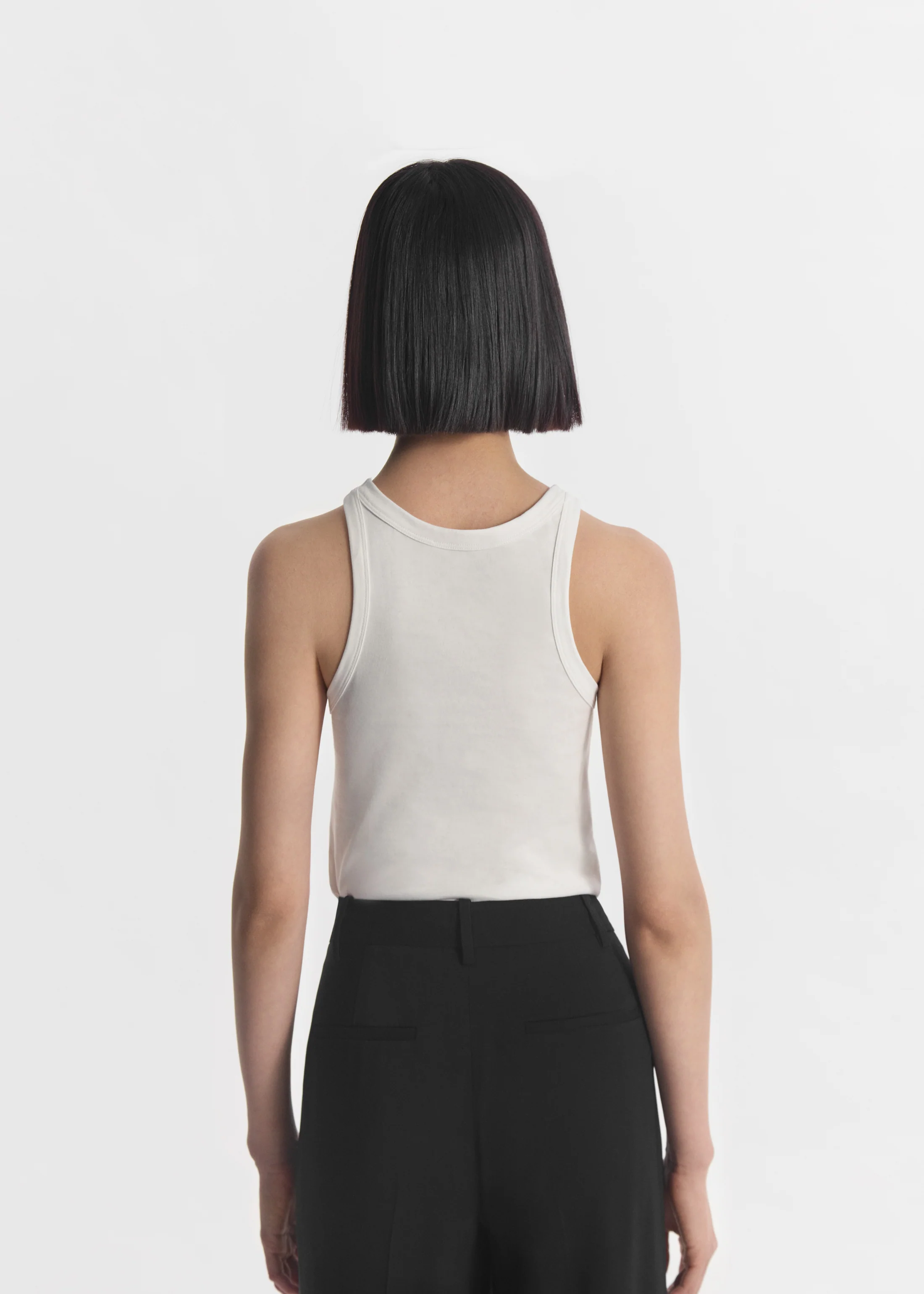Fitted Tank in Cotton Jersey - Ivory - Image 3
