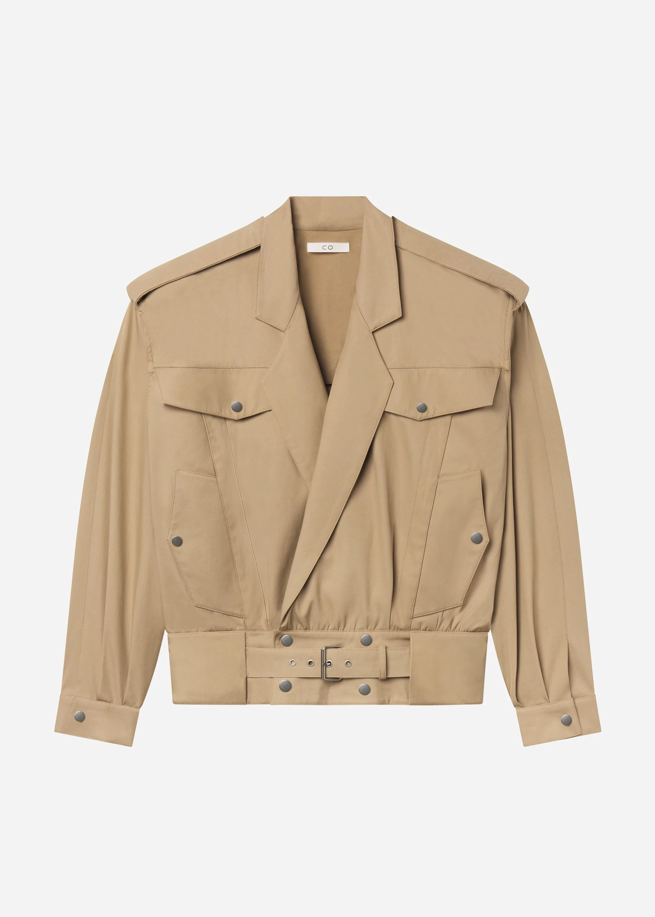 Tapered Sport Jacket in Cotton Twill - Camel - Image 3
