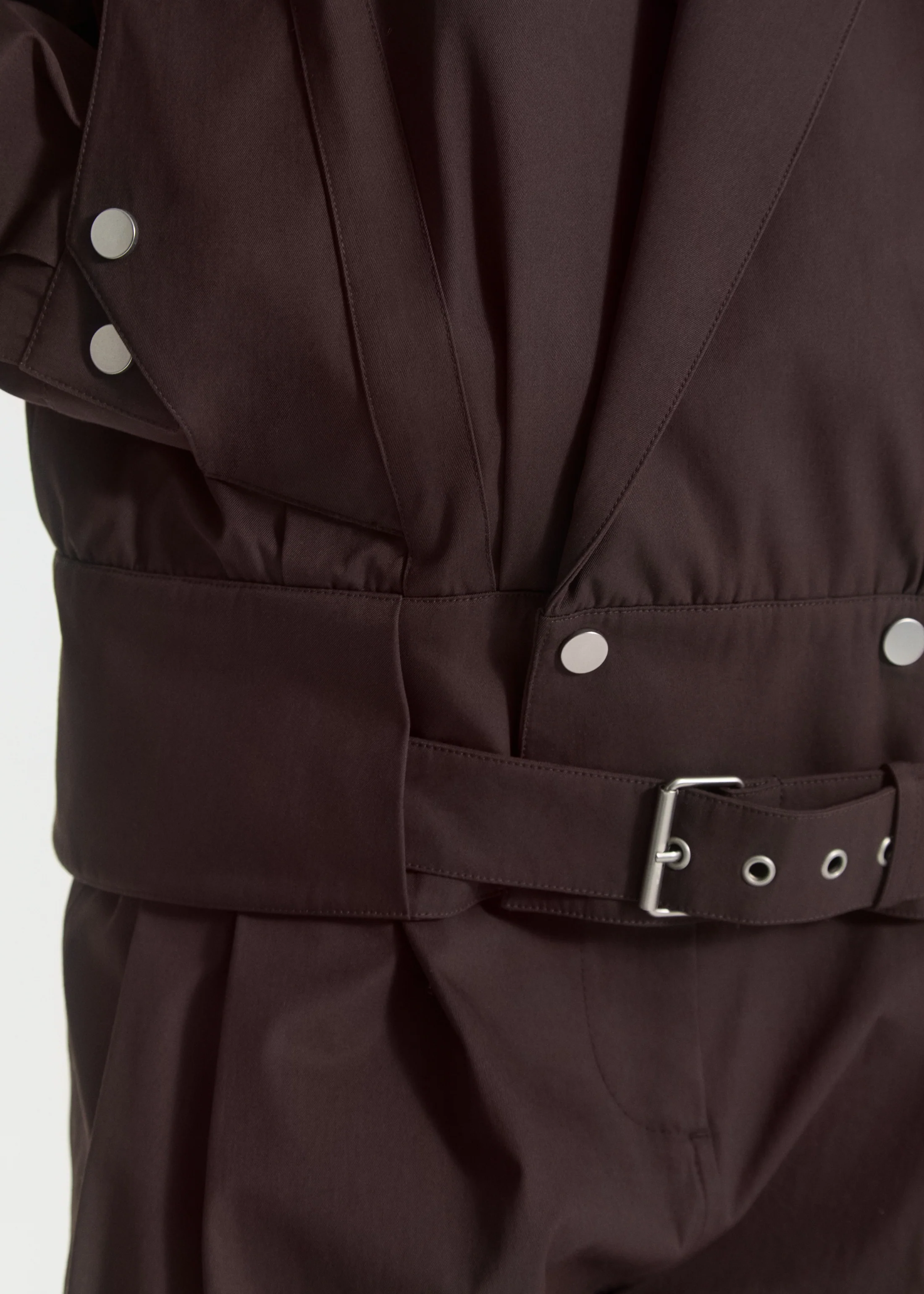 Tapered Sport Jacket in Cotton Twill - Chocolate - Image 4
