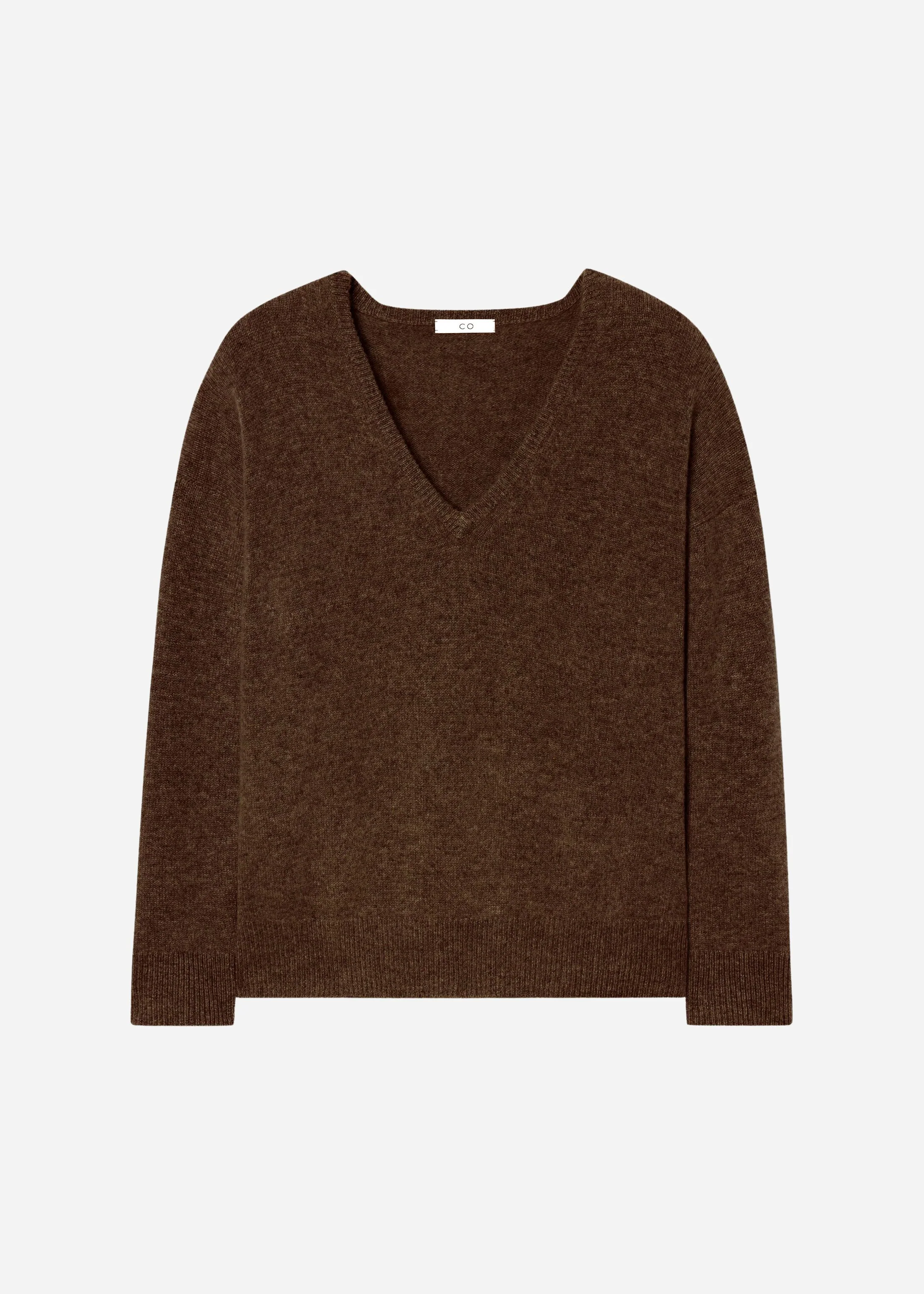 V-Neck Sweater in Cashmere - Brown - Image 4