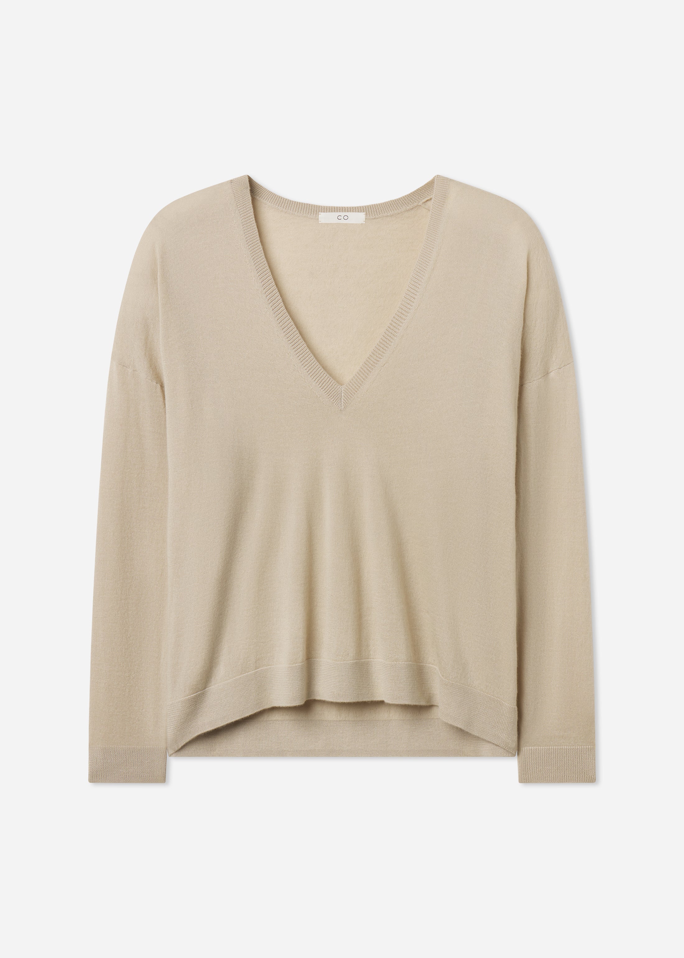 V-Neck Sweater in Fine Cashmere - Chestnut - Image 4
