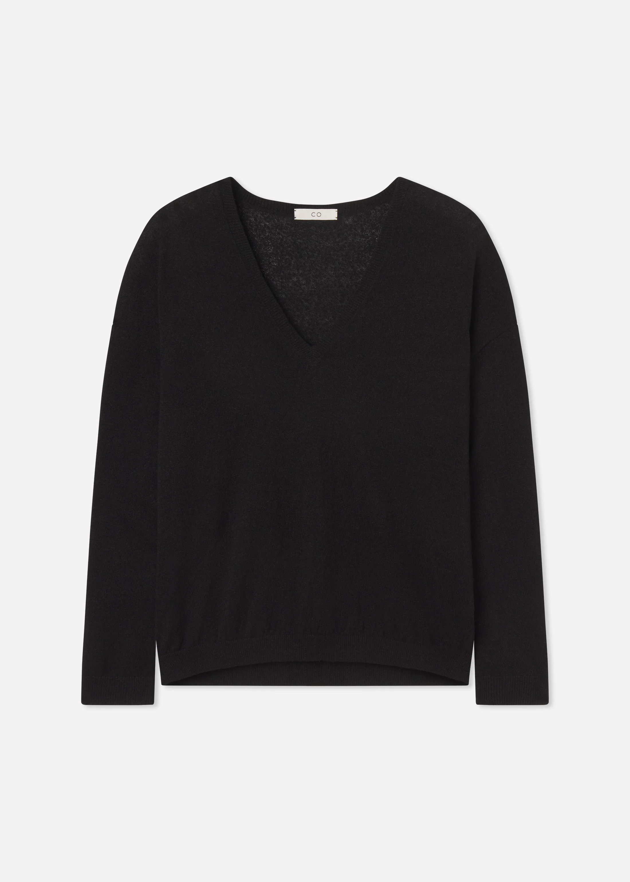 V-Neck Sweater in Silk Linen - Black - Image 5